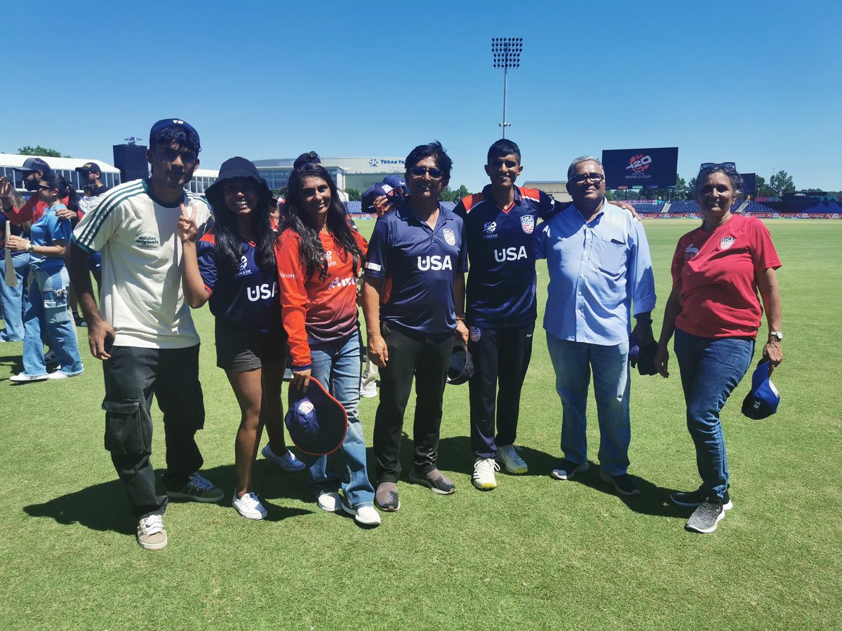 Today's bowling hero for USA, Nosh Kenjige, had his parents and family fly out from Karnataka to witness history against Pakistan.
