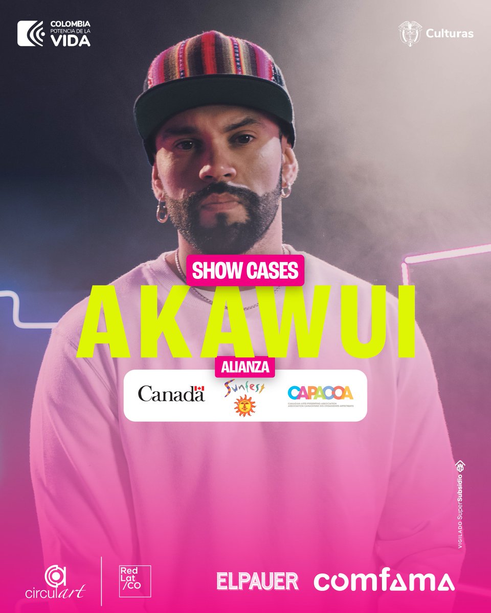 CanadayColombia's tweet photo. Conoce la agenda de Canadá🇨🇦 en @Circulart_ y no te pierdas los shows de👇  

Akawui https://t.co/3cjILV27R2 
🗓️7 Junio
🕢19:30
📍@Teatropablot  

Al Qahwa https://t.co/fB02yRrnqK 
🗓️8 Junio
🕧18:00
📍@Teatropablot  

Además, estarán presentes @diogoramosmusic y  @BrunoCapinan 🎉 https://t.co/vFAsBnqYBA