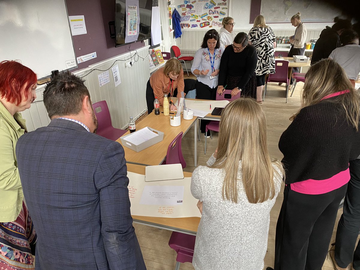 paul_tyack's tweet image. Another interesting @TLC_consultancy session with the effervescent staff @roathparkprm. We used the Chalk Talk #thinkingroutine to share thoughts on some provocations. The silent conversation was religiously observed 😂#curriculumforwales @RonRitchhart