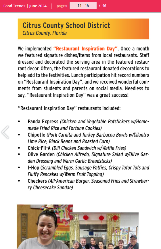 CitrusSchools's tweet image. WE NEED YOUR VOTE! 
Citrus County School District’s Food and Nutrition Services Team is a Finalist for the 2024 National Innovation Awards. We are one of 9 school districts across the country.
👉VOTE HERE (it takes 30 seconds): the.nxtgennetwork.com/InnovationVoti…
Thanks for your time!
