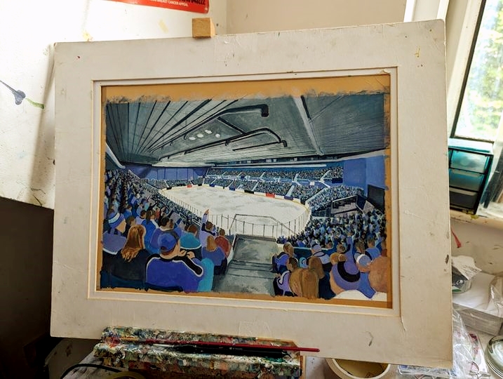 hi <a href="/glaclanupdates/">Glasgow Clan Updates🏒</a> <a href="/jardinecaj/">CAJ💜</a> <a href="/Linda__xo/">Linda Hancy</a> todays progress of my new painting of #glasgowclan #clan #braeheadarena RT's appreciated