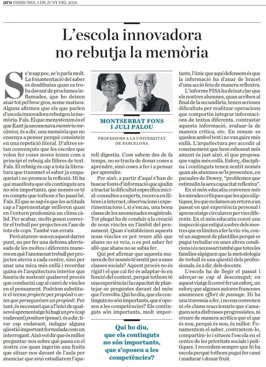 Que clar que ho diuen Juli Palou i Montse Fons. Sempre sereu els nostres mestres!! Gràcies per "posar llum a la foscor" 👁️ i coneixement a la polarització estèril 🧭 llegiu-lo 👇