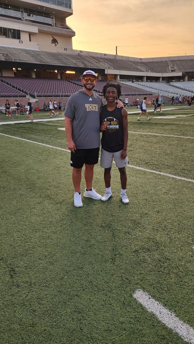Kaegan Morton (@kaeganmorton) on Twitter photo #AGTG After a great camp and conversation with <a href="/_CoachGregg/">Matthew Gregg</a> <a href="/GJKinne/">GJ Kinne</a> I am blessed and excited to announce I have received my first division 1 offer from Texas State university! <a href="/247Hudson/">Hudson Standish</a> <a href="/247Sports/">247Sports</a> <a href="/JScruggs247/">Jordan Scruggs</a> <a href="/TXTopTalent/">TX TOP TALENT</a> @abseckbhfb #AGTG After a great camp and conversation with <a href="/_CoachGregg/">Matthew Gregg</a> <a href="/GJKinne/">GJ Kinne</a> I am blessed and excited to announce I have received my first division 1 offer from Texas State university! <a href="/247Hudson/">Hudson Standish</a> <a href="/247Sports/">247Sports</a> <a href="/JScruggs247/">Jordan Scruggs</a> <a href="/TXTopTalent/">TX TOP TALENT</a> @abseckbhfb