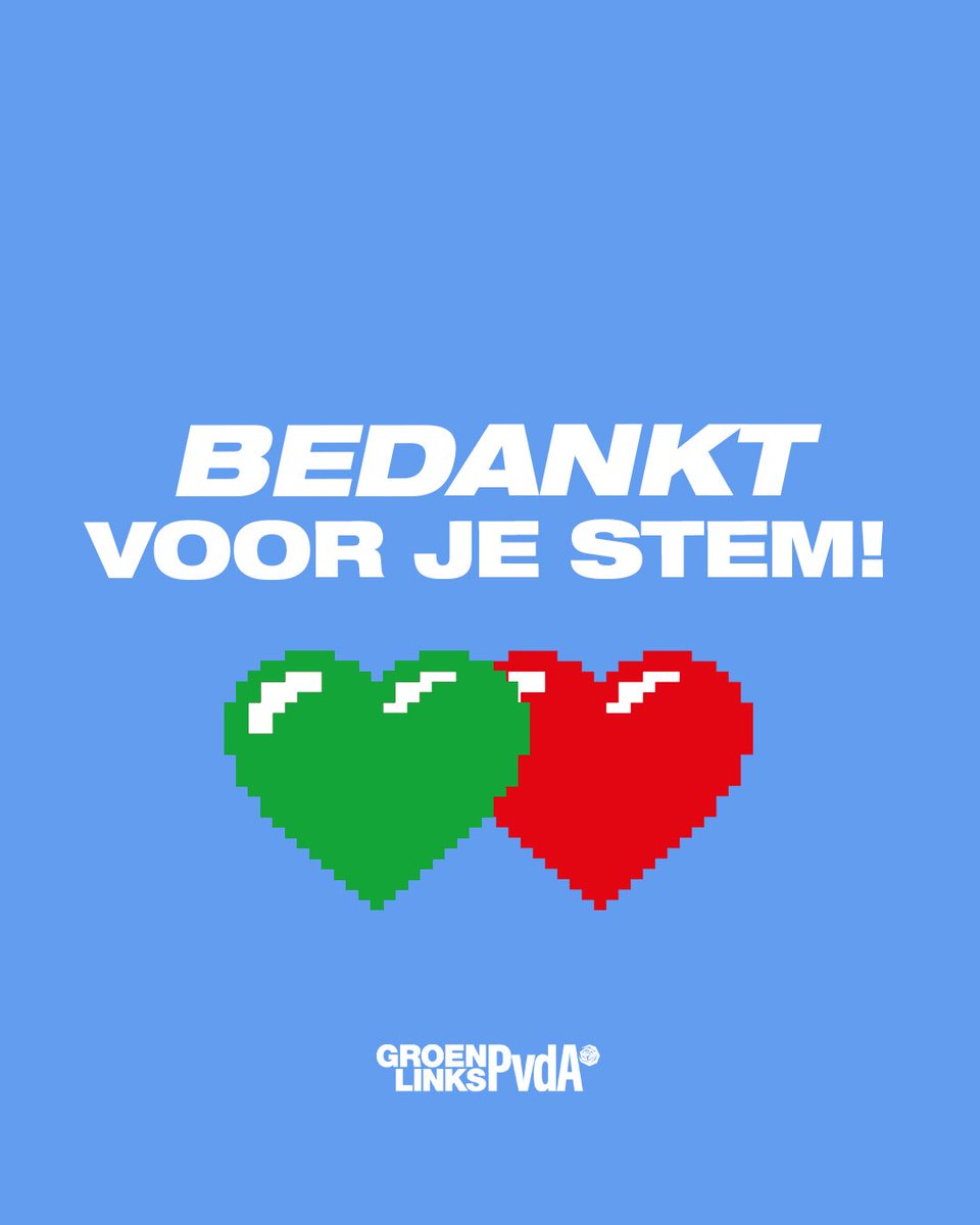 PvdA's tweet photo. Wat een geweldige voorlopige uitslag: WE ZIJN DE GROOTSTE! Iedereen die op ons heeft gestemd, dankjewel. 💚❤️

Sluit je bij ons aan: https://t.co/y0e4BIKVz4 https://t.co/9pUyGQBIRr