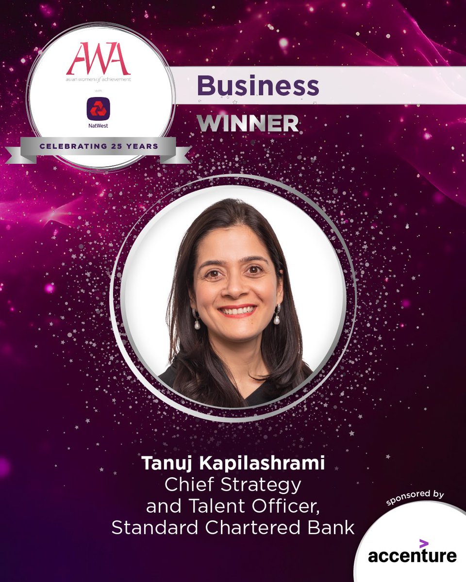 #AWA2024 Congratulation to our #Business Award <a href="/accentureuk/">AccentureUK</a>, winner Tanuj Kapilashrami, who hasmade diversity and inclusion her focus at <a href="/StanChart/">Standard Chartered</a> 🙌🏼