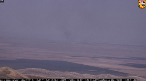 CodeRed001Blue's tweet image. 6/6/2024 VEGETATION FIRE #DevilFire 25th Avenue and Devil's Den Road, Avenal, Kings County. (app.watchduty.org/#/i/21041) [WATCHDUTY]

11:17AM Air and ground Firefighters are responding to a vegetation fire in the area with smoke showing on the AlertCalifornia wildfire camera.