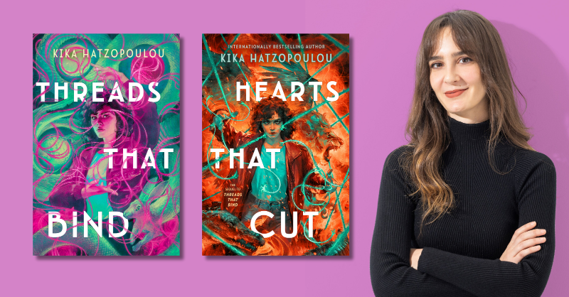 PenguinTeen's tweet photo. If you adored the Greek mythology fantasy #ThreadsThatBind and are eagerly awaiting #HeartsThatCut to hit shelves, this is for you! Check out author @kikahatzopoulou's recap of book 1 👇