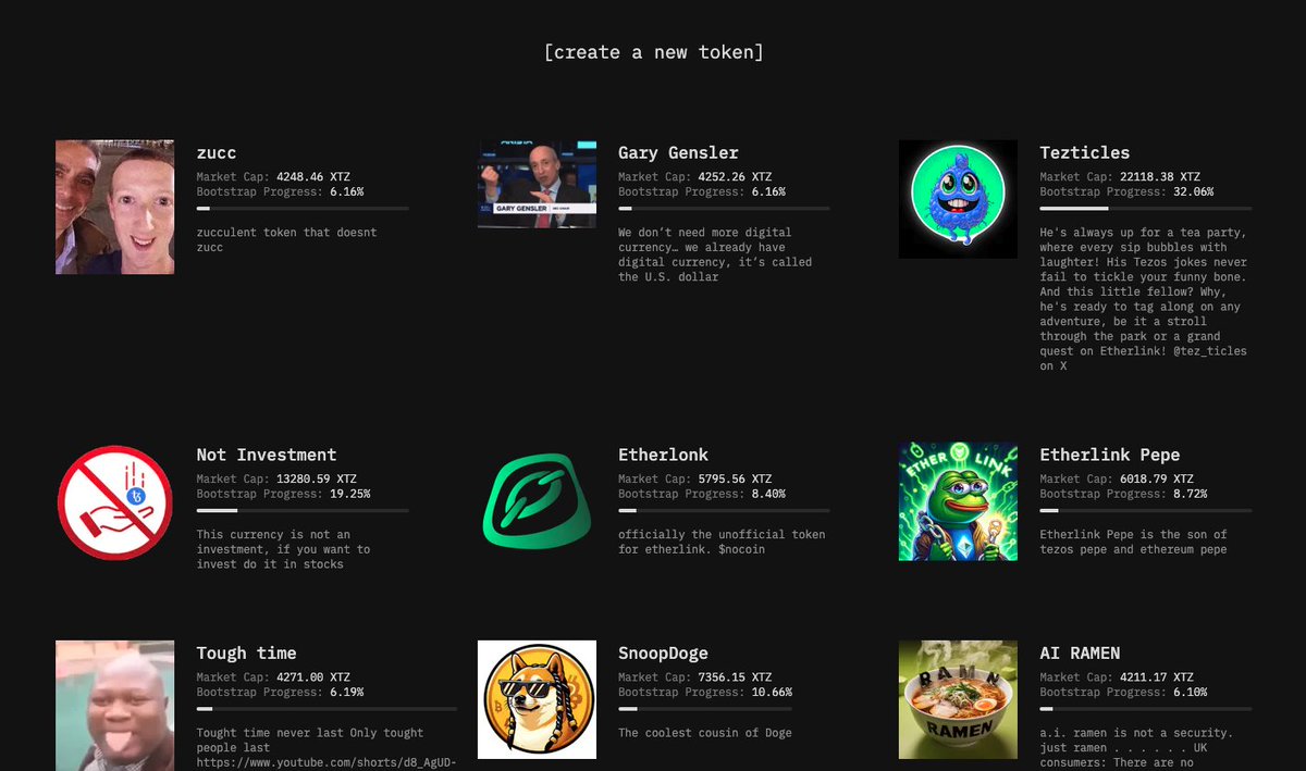 So many juicy low caps to trade on this new EVM compatible blockchain everyone is talking about, <a href="/etherlink/">Etherlink 🔗</a>. The token it uses is seriously the most advanced tech I've ever seen to hit the #ETH ecosystem. You gotta check it out! 👀