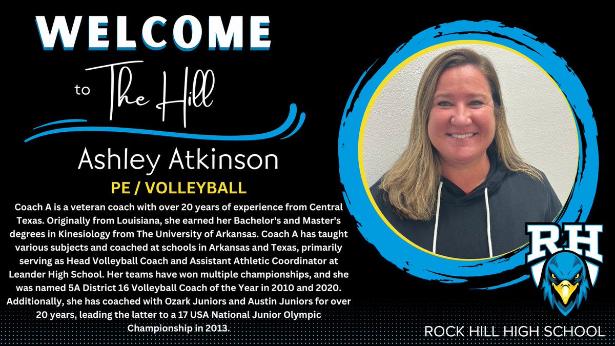 We're thrilled to welcome Mrs. Ashley Atkinson to the Rock Hill faculty next year! Her passion for education and dedication to students is simply inspiring. Let's give her a warm Hill welcome! <a href="/eastngat/">Terry Mouton</a> <a href="/ProsperISD/">Prosper ISD</a> <a href="/RockHillMedia/">Rock Hill Media</a>