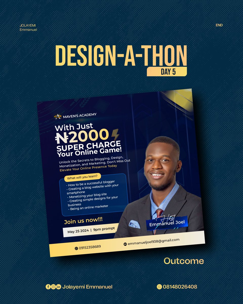 _jolemz's tweet photo. Day 5 of the design challenge is a wrap! I'd love to hear from you - what do you think of my design? Comment below! Also, DM me for your design needs
#thriink
#designathon
#designimprovement
#day5 https://t.co/aszvFgm0PZ