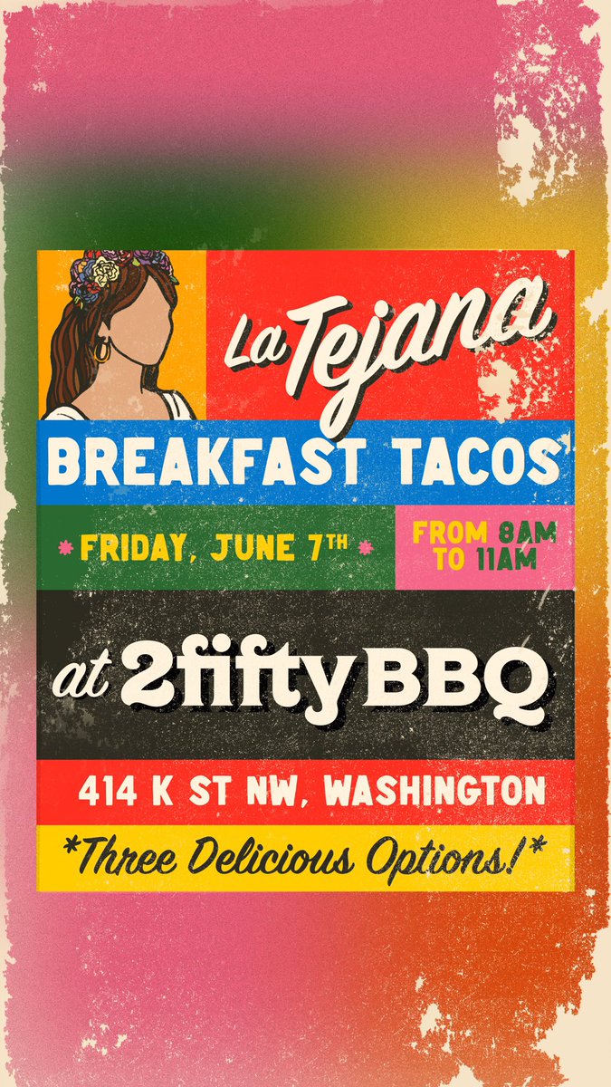 Fernando_GoPe's tweet photo. 🌮 Our friends at @latejanadc and us are dropping 3 breakfast tacos tomorrow in a unique and very special collab. Eat some, grab some! Also on the Menu: Horchata🥛💥¡Nos vemos! https://t.co/T05RKQuIao