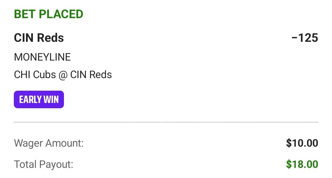 ChefBetLocks's tweet image. #DraftKings
Up 2 Early Win

#LFG Reds -125

The Reds have hit the ball 42 times their last 3 games. Let's see if they can keep it up and get us up 2 for another easy win tonight.

#GamblingTwitter #GamblingX
#PrizePicks
