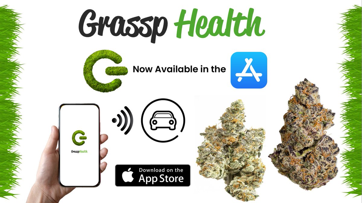 GrasspHealth's tweet photo. Exciting News! The Grassp Health app is now available on the Apple App Store! 🌿 Get premium cannabis delivered on-demand. Download today for exclusive offers and top-quality products! 📲💨 

🔗https://t.co/gv1TbuzJlC

#GrasspHealth #CannabisDelivery https://t.co/RO1Ai6ZTRd