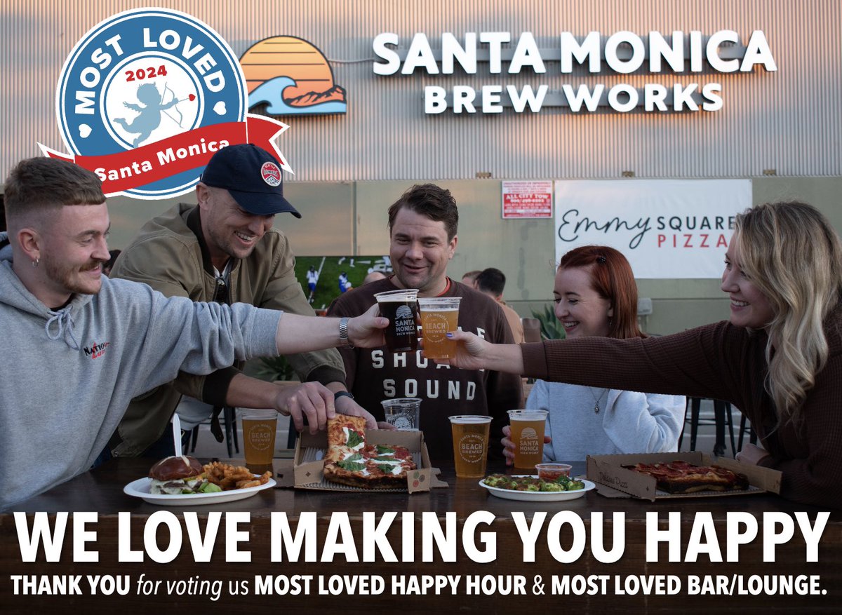 THANK YOU for voting us MOST LOVED HAPPY HOUR &amp; MOST LOVED BAR/LOUNGE! 
 
With more than 70,000 votes, this was <a href="/smdailypress/">Santa Monica Daily Press (SMDP)</a>’s most popular contest yet. 
 
This recognition means so much to us because the support of our friends and neighbors is the heart &amp; soul of our business.