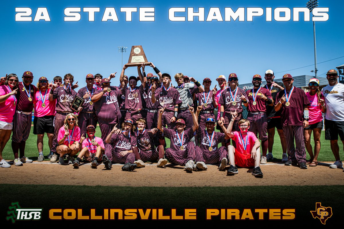 2ATxHSBaseball's tweet photo. ***** COLLINSVILLE PIRATES - 2A STATE CHAMPIONS***** https://t.co/QWOT1yQmw3