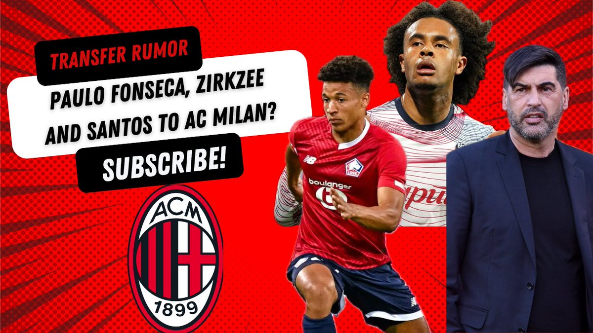 New podcast w/ <a href="/Matt_Santangelo/">Matt Santangelo</a> &amp; <a href="/_TomScholes/">Tom Scholes</a>: 
🔴AC Milan Hire Paulo Fonseca, 
⚫️Sign Joshua Zirkzee?
🔴Tiago Santos 
⚫️Francesco Camarda
Like, Comment and Subscribe!
youtu.be/2jXYhacYFHM