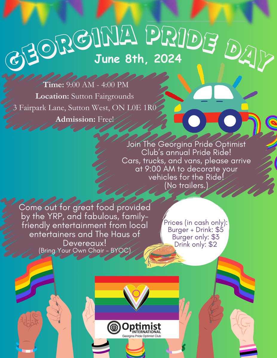 GeorginaPride's tweet photo. Come out to the 3rd Annual Georgina Pride Day and 5th Annual Georgina Pride Ride!🏳️‍🌈 On Saturday June 8th, from 9 till 4! We have a BBQ, Drag Show, Pride Ride and more planned and it won't be an event to miss! ❤️🏳️‍🌈 See you soon! #GeorginaPride #Pride #LGBTQ #Georgina #YorkRegion https://t.co/y8k7nJmOtn