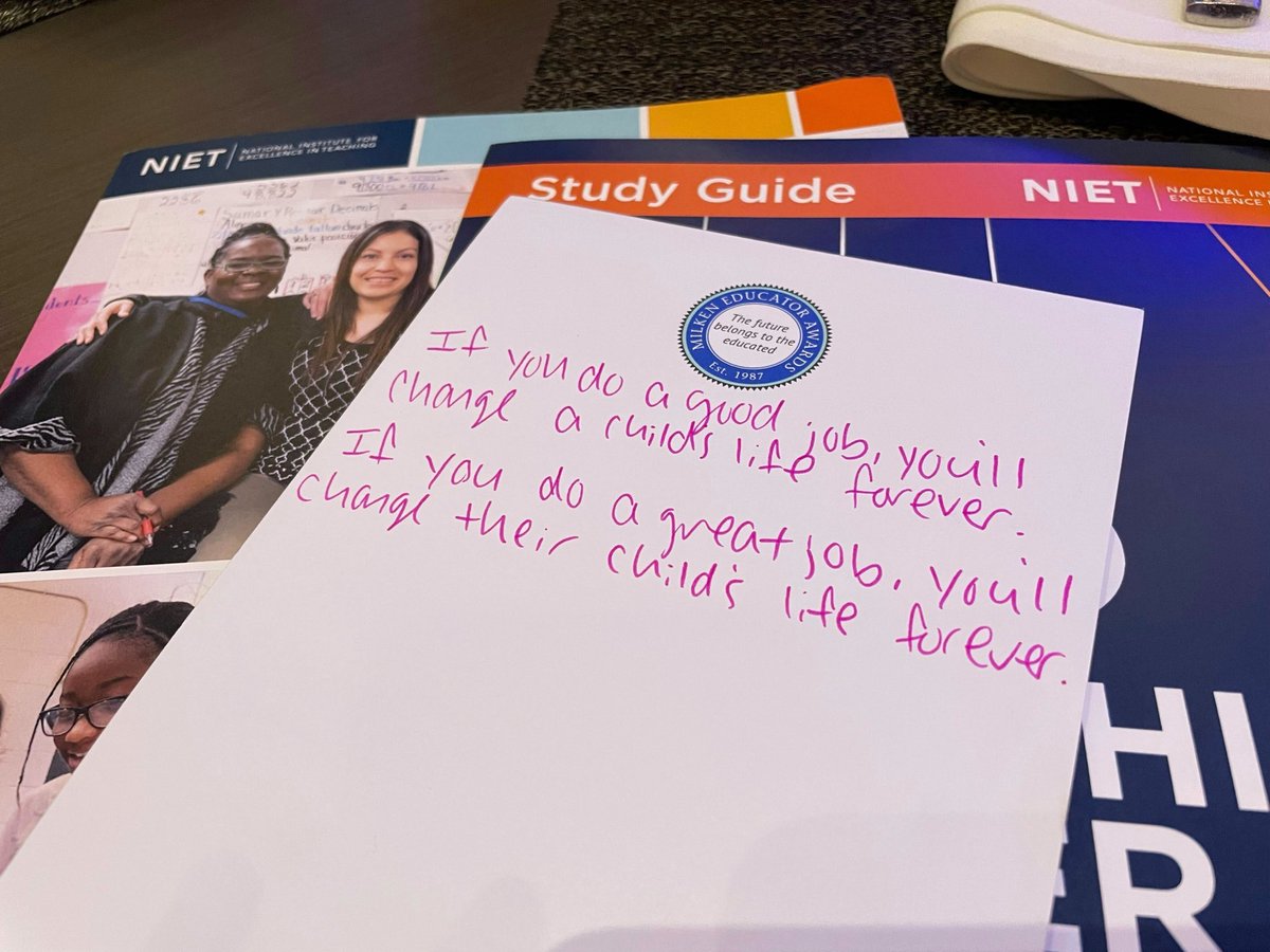 “If you do a good job, you’ll change a child’s life forever. If you do a great job, you’ll change their child’s life forever.”🙌 

Captured by #MilkenAward’s Hailey Elaine Couch (OK ‘18) at the 2024 Milken Educator Awards Forum.