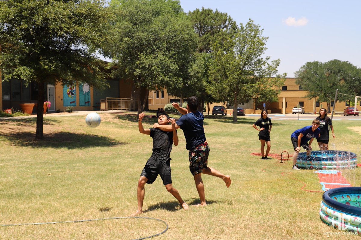 HC_BigSpring's tweet photo. You gotta' get creative to beat this type of heat🌞. Upward Bound students with a game of Slip n' Slide Kick-ball🏊‍♂️🧊😎 https://t.co/sNLFCt34io
