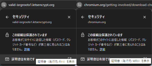 ⭐️K⭐️　リクエスト確認画像 新しい発行者はR10，R11，E5，E6です．（C = US, O = Let's Encrypt