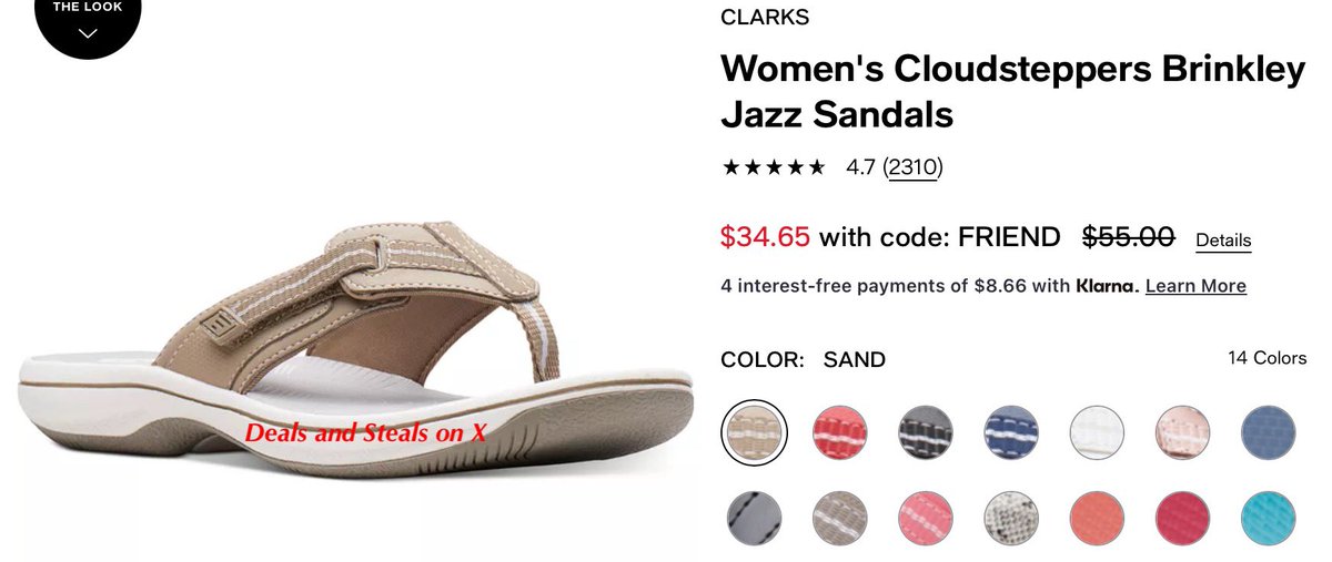 DealsandStealsX's tweet photo. Women’s Clarks Cloudsteppers Sandals (14 Colors Available)
Price - $34.65 with code FRIEND
Shop Here - https://t.co/RIoy93cA3R
Free shipping on orders $49+.
#ad #deals #clearance #shopping #online #sale #macy #macys #clarks #women #womens #sandals #14colors #cloudsteppers https://t.co/bbMEPyjWTt