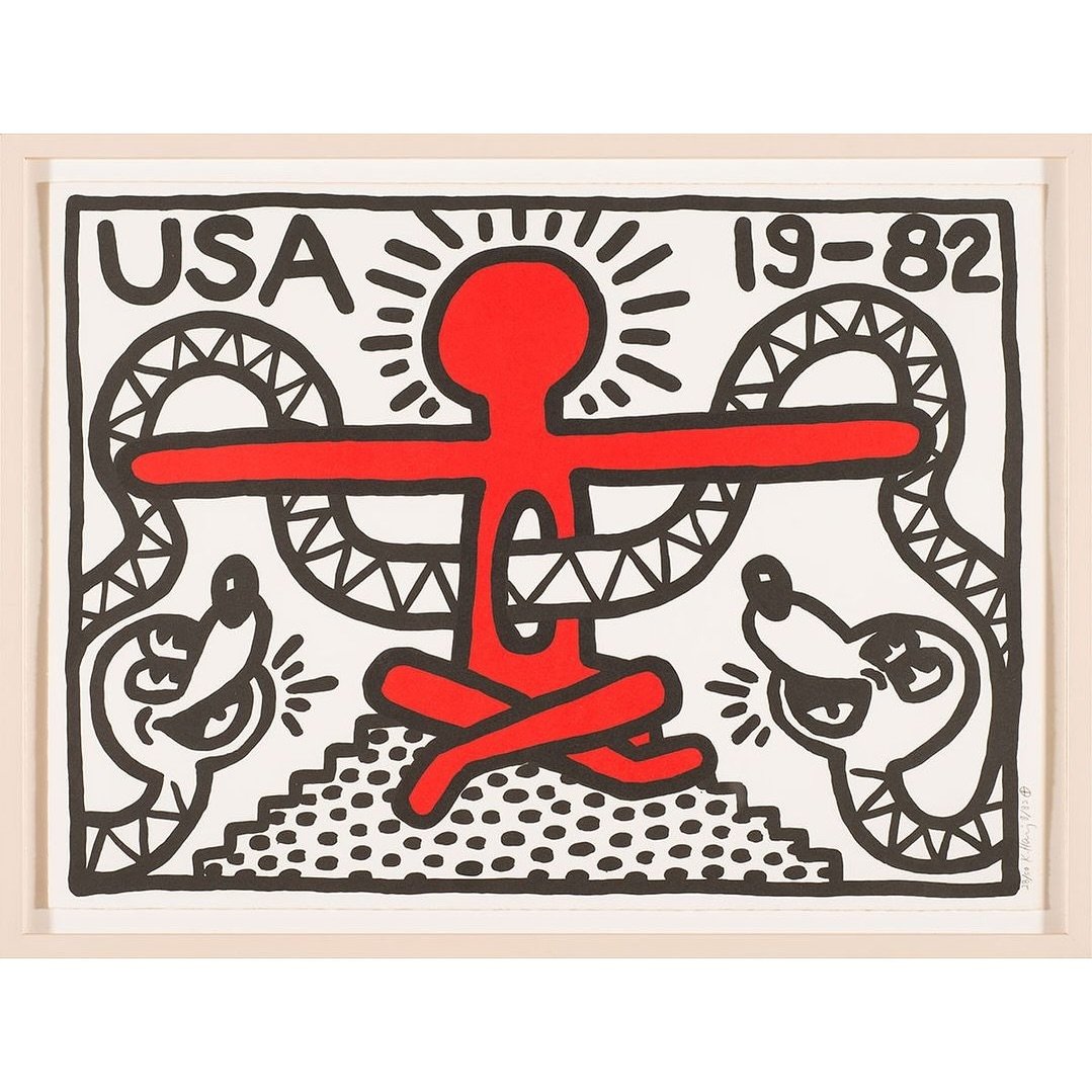 In celebration of Pride Month, we’re thrilled to highlight Keith Haring’s iconic piece ‘USA-19-82’, part of our #MOCACollection. 
...
Keith Haring USA-19-82, 1982 Print 20x30 in. 
Collection of the Museum of Contemporary Art, North Miami. Gift of Eric Green and Jock Truman