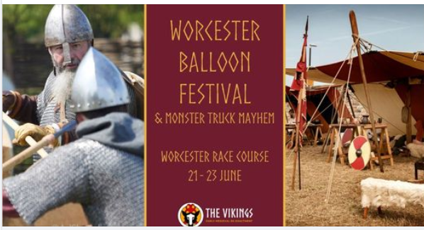TheVikingsUK's tweet photo. Along with Balloons and Monster Trucks 21-23 June at Worcester Balloon Festival, don't miss out on the Viking experience, immerse yourself in  history, learn how they used to live and watch live reenactments.
https://t.co/sJSC1oswTB https://t.co/Eu0Ye8OjpE