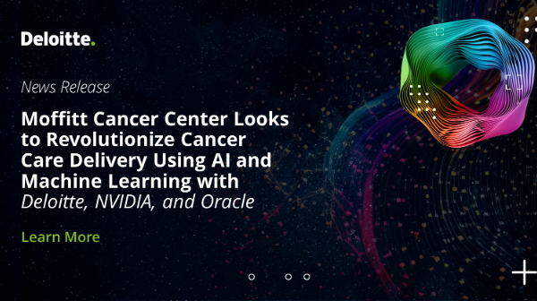 terrykoch's tweet photo. @MoffittNews Cancer Center is joining forces with @Deloitte, @NVIDIA and @Oracle to help redefine cancer care delivery using #AI and #machinelearning. Learn more about this innovative collaboration here: https://t.co/Gy0PVQumj6 https://t.co/GwKGOMpGhY