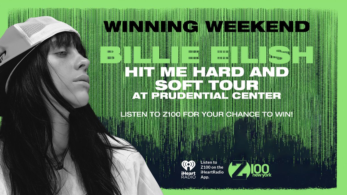 Z100NewYork's tweet image. Listen to #Z100 this weekend for your chance to win tickets to see @billieeilish at @PruCenter on 10/9! z100.com/listen @iHeartRadio