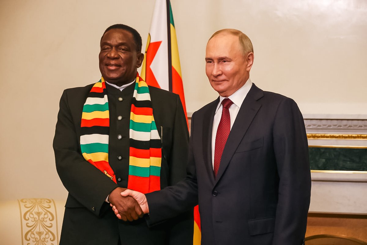 I arrived today in St. Petersburg for the 27th SPIEF. Had the honour of discussing Zimbabwe-Russia economic and diplomatic ties with President Putin. Together, we aim for mutual growth and cooperation. #SPIEF2024 #Zimbabwe