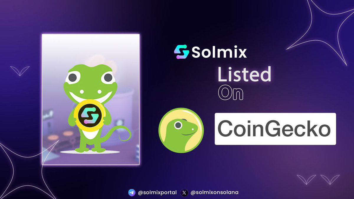 We have been listed on CoinGecko! 🦎

Do us a favour and smash that rocket button!🚀

coingecko.com/en/coins/solmix