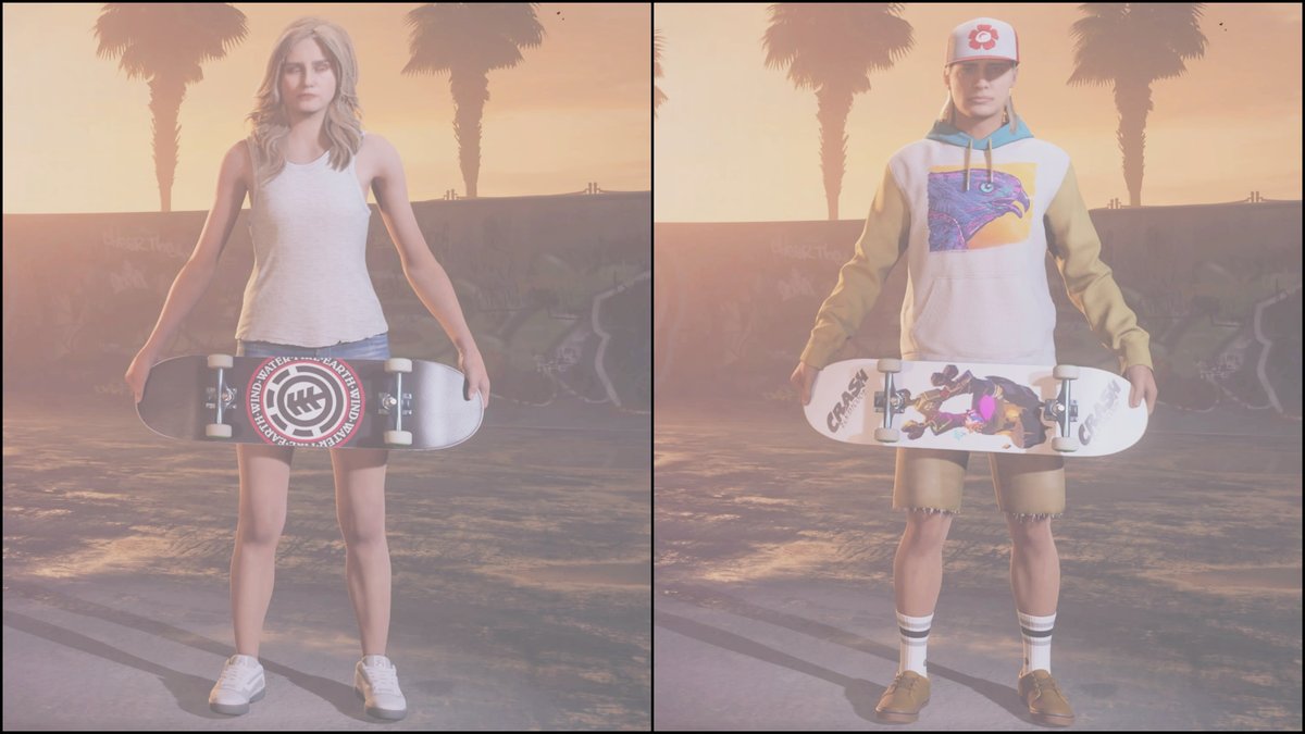 LucasMHackett's tweet photo. Julia and Wayne as skateboarders in the Tony Hawk's Pro Skater 1+2. Sure it's not accurate, but it's definitely good enough for me. 😉👍

#TotalDrama #TotalDramaIsland #TDTWT #Juliayne #THPS #THPS2 #TonyHawksProSkater #TotalDramaJulia #TotalDramaWayne #PS5 #PlayStation5 #PS5share https://t.co/lgCJc05aC5