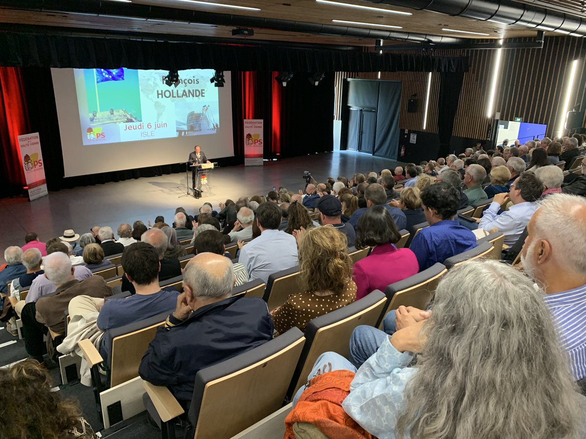 CecileDescubes's tweet photo. 1 des derniers meetings avant vote 9 juin, @fhollande près de #Limoges: « le vote Glucksmann= utile pour sanctionner le Gvt ». « Si on veut que la gauche soit de nouveau regardée comme alternative, elle doit être conduite par une force centrale… » @rglucks1 https://t.co/yoTtipmKAF