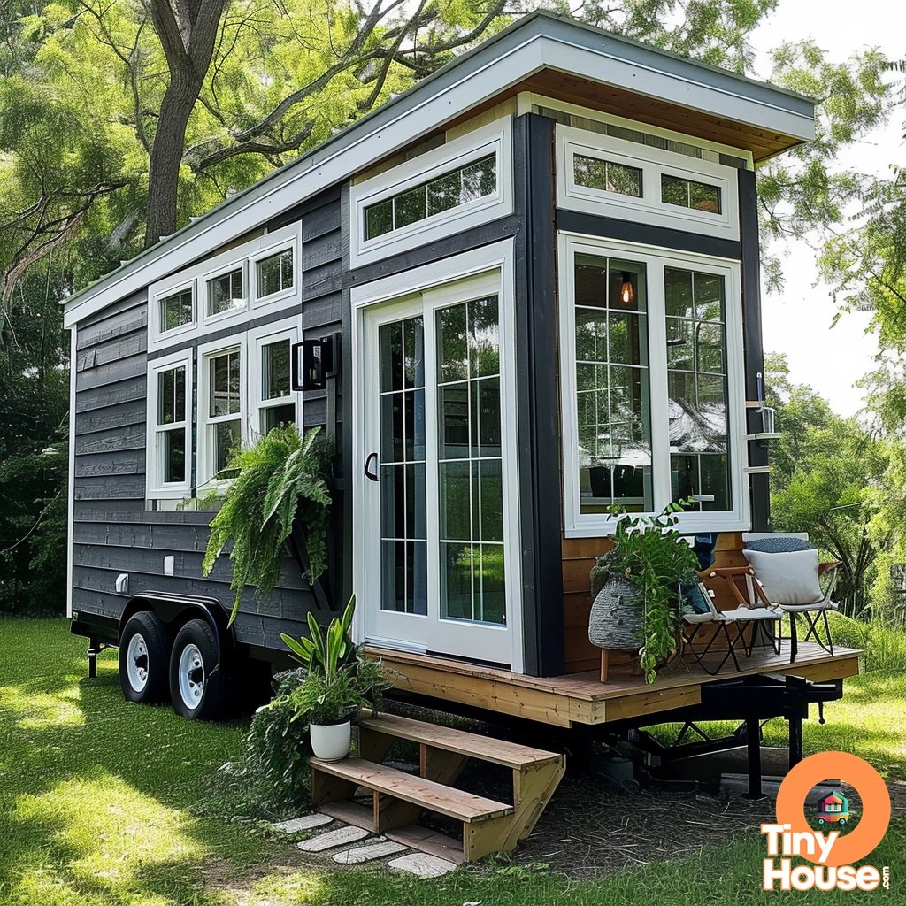 otinyhouse's tweet image. Check out this adorable tiny house on wheels! It features a charming Cape Cod design with a color palette of Charcoal Gray, White, and Glass. #TinyHouse #HomeDesign #CapeCodStyle 

 What's your favorite design element? Would you incorporate any of these colors into your...