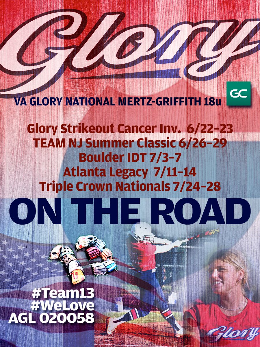 GloryGuy99's tweet photo. Looking forward to our SUMMER TOUR with #Team13!  #WeLove THE ROAD TO GREATNESS @VAGloryFP @NFCAorg @NCAASoftball #nfca #ncaasoftball @ExtraInningSB https://t.co/wkZvXD6GN3