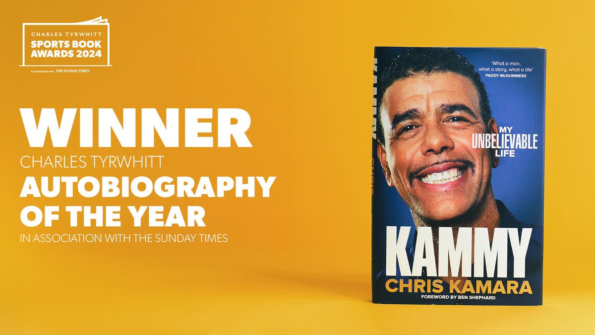 sportsbookaward's tweet photo. The WINNER of the 2024 @ctshirts Sports Book Awards Autobiography of the Year, in association with @thetimes is...

Kammy, @chris_kammy (@panmacmillan)

#CTSBA24 #ReadingForSport https://t.co/VjL3lMxVBI