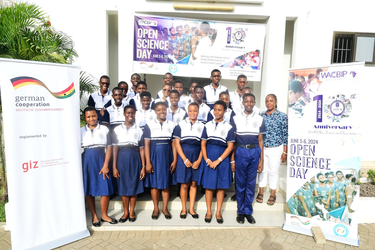 WACCBIP_UG's tweet photo. Much appreciation to all the SHS schools that joined us on day 2 of our #OpenScienceDay. We look forward to future engagements! #WACCBIPis10
1. West Africa SHS
2. Fafraha Community SHS
3. Labone SHS
4. Preset Pacesetters SHS https://t.co/fL2GH2rUwX