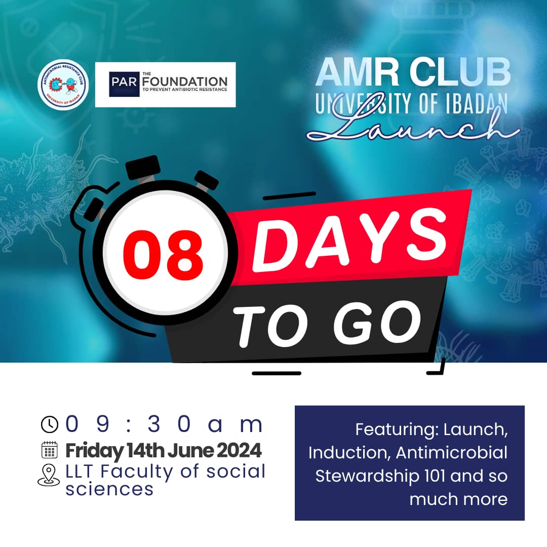 8️⃣ days to go 🔥
The *AMR club UI launch* inches closer as the days go by. 🧫🛡️

 *We blast off in 8 days.* 
 ```Fasten your seatbelts and hold on for an enlightening thrust``` 🚀

#antimicrobialresistanceclubui
#amrclubui
#amrclublaunch