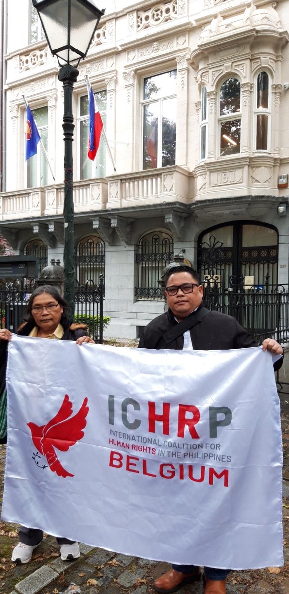 Witnesses Eufemia Cullamat (activist and former <a href="/BayanMuna/">BAYAN MUNA Partylist</a> representative) and Ariel Casilao (President, <a href="/AnakpawisPL/">Anakpawis Party-list</a>) submitted the verdict and proceedings of the Tribunal to the Philippine Embassy in Brussels through the Ambassador's Deputy for Political Affairs.