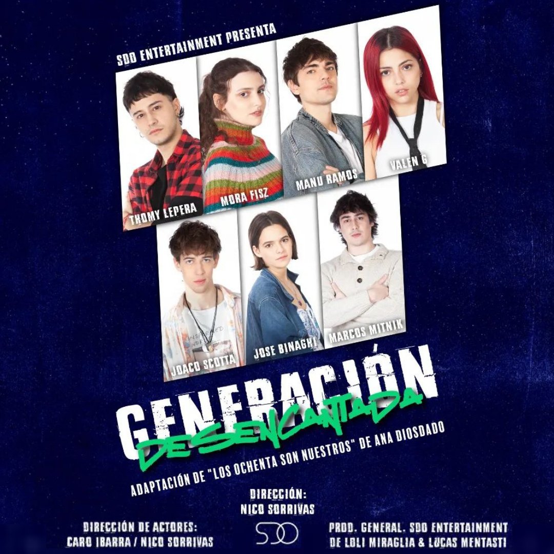 Esta #GeneracionDesencantada nos mostrara como es el Momento más Dulce y Vulnerable... 💔 <a href="/ThomyLep/">Thomas Lepera</a>, <a href="/MoraFiszz/">moritaaaaAa</a>, <a href="/ManuRamosG10/">Manu Ramos ⚡️</a> y <a href="/SoyValenG/">🆘</a> junto a @Mitnik_Marcos, <a href="/JoseBinaghi/">jose.binaghi</a> y @Sko_Joaquin seran guiados por <a href="/Caro_Ibarra/">Carolina Ibarra</a> y dirigidos por <a href="/Ese_Nico/">Nico Sorrivas</a> 🎭 7-14-21-28/7 en el Regina