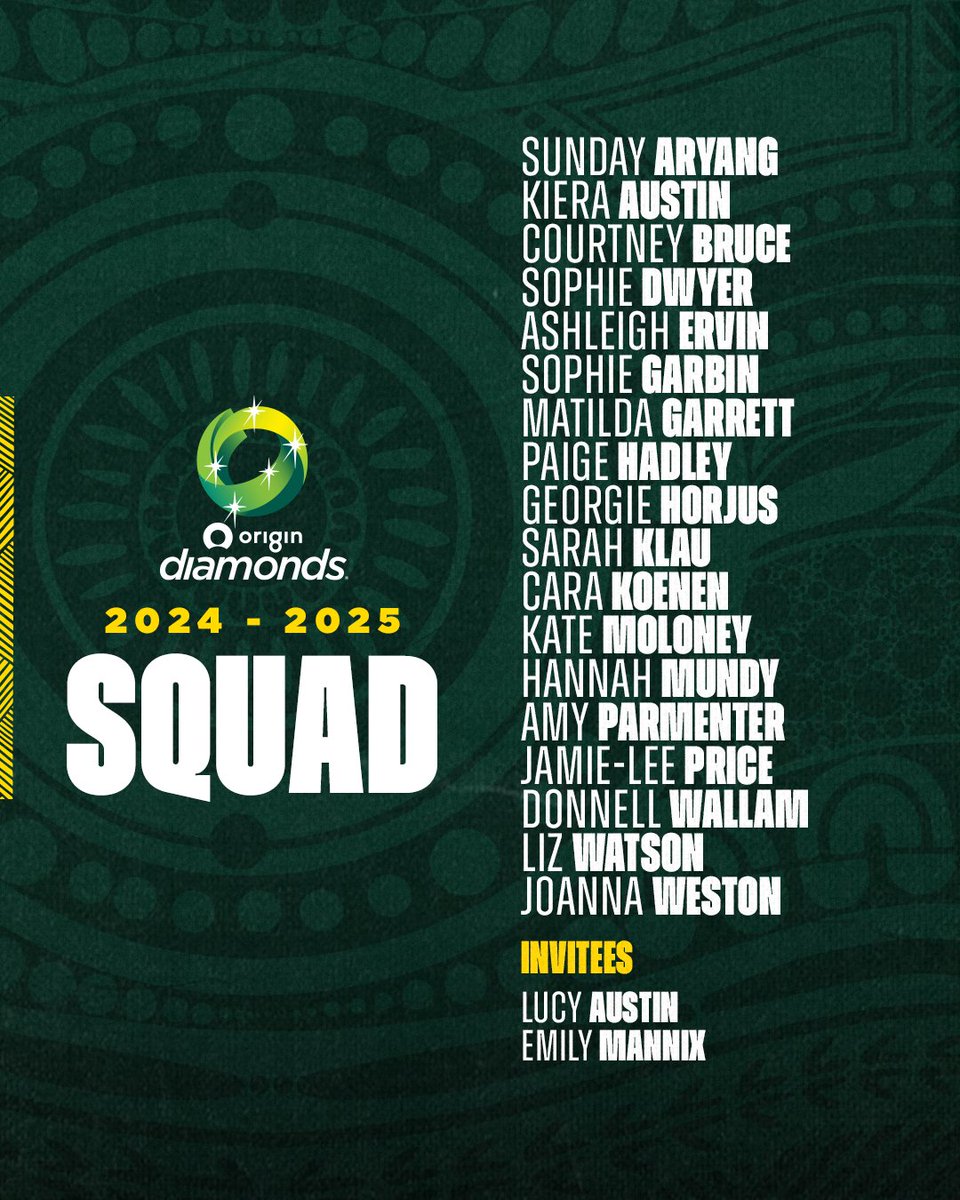AussieDiamonds's tweet photo. Building towards Sydney 2027 💎

2024-2025 SQUAD DETAILS 👉 https://t.co/fjeh8tGo3r https://t.co/OwHCbQ2mJs
