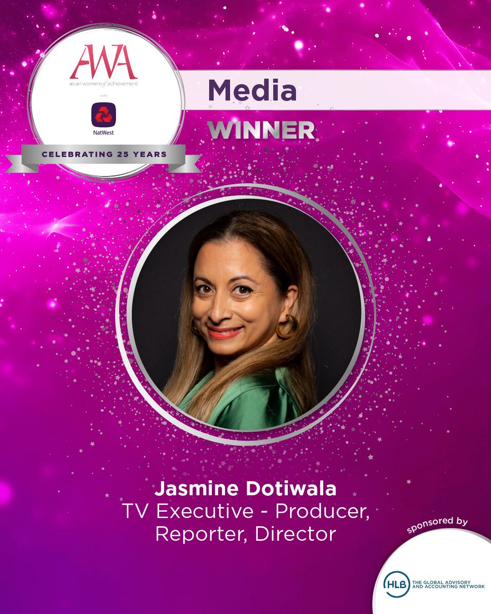 #AWA2024 Now it is time for our #Media Award, and this goes to <a href="/jasminedotiwala/">Jasmine Dotiwala OBE</a> ! True role model within the industry! Sponsored by @HLB 🙌🏼