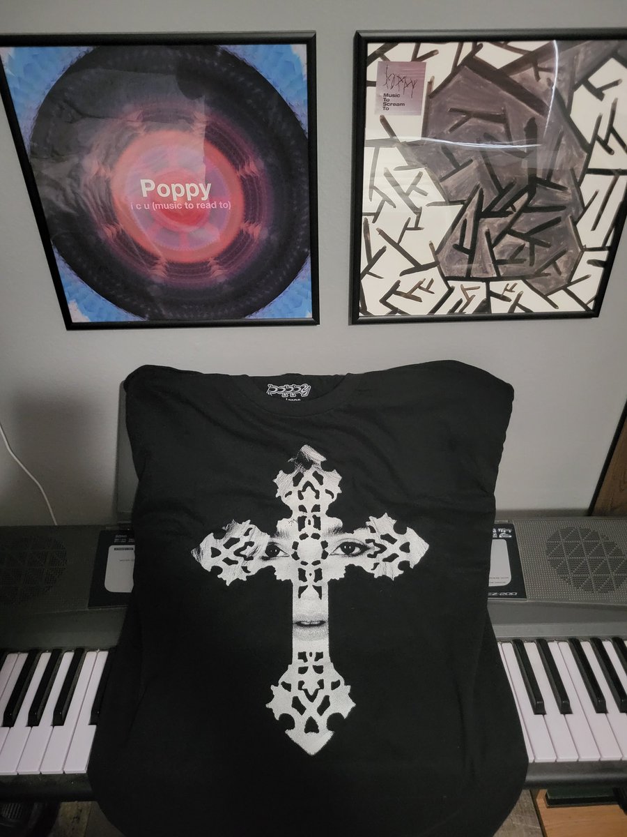 PoppyPrayers's tweet photo. @flux2flow @sstaggerrr @imn1cholas Now you have! 

I ordered the Church Outfit shirt on Bandcamp last week and they sent me this one instead... also it's the wrong size 💀 https://t.co/5lJ27BCTmV
