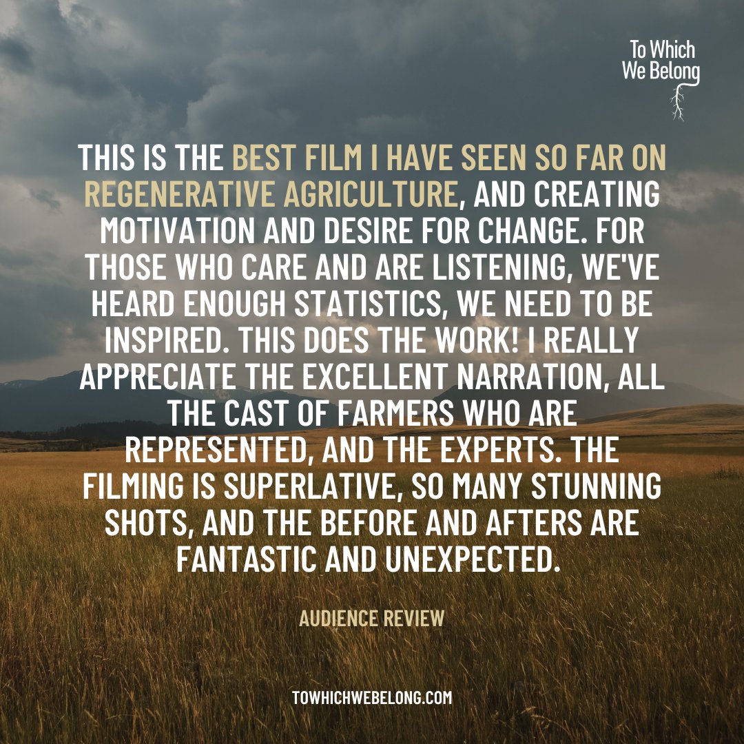 Review from the audience ⭐️⭐️⭐️⭐️⭐️

Watch the film: towhichwebelong.lpages.co/watchnow/

#regenerativeag #sustainableag #documentary