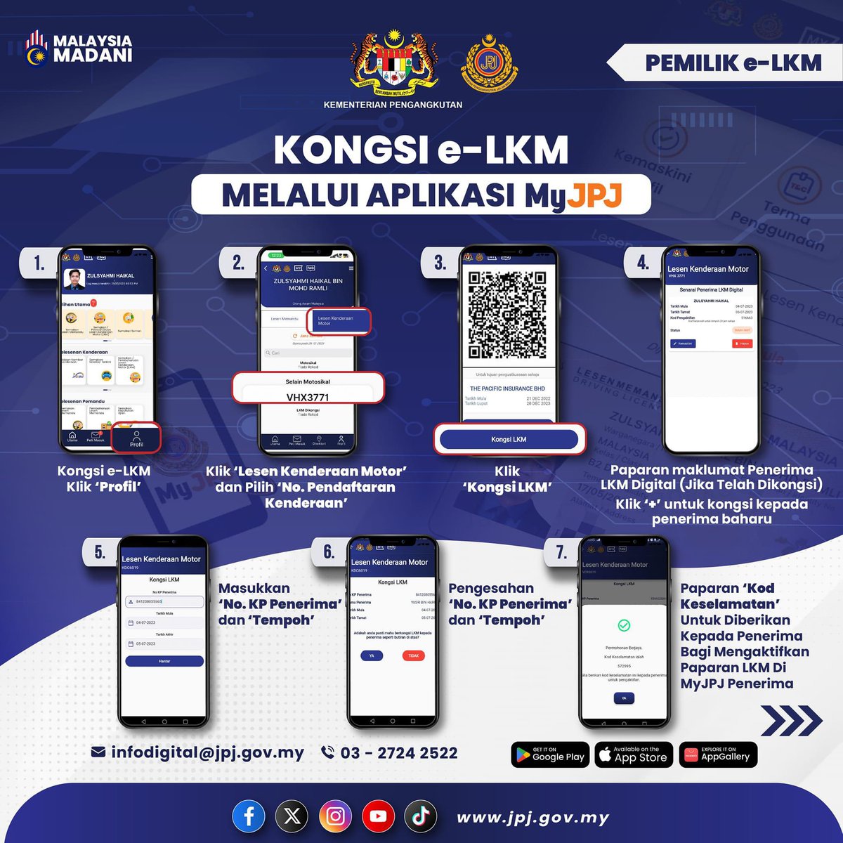 Just found out you can share your digital road tax to another user on the MyJPJ app. Useful if you’re driving a car that is not registered under your name.