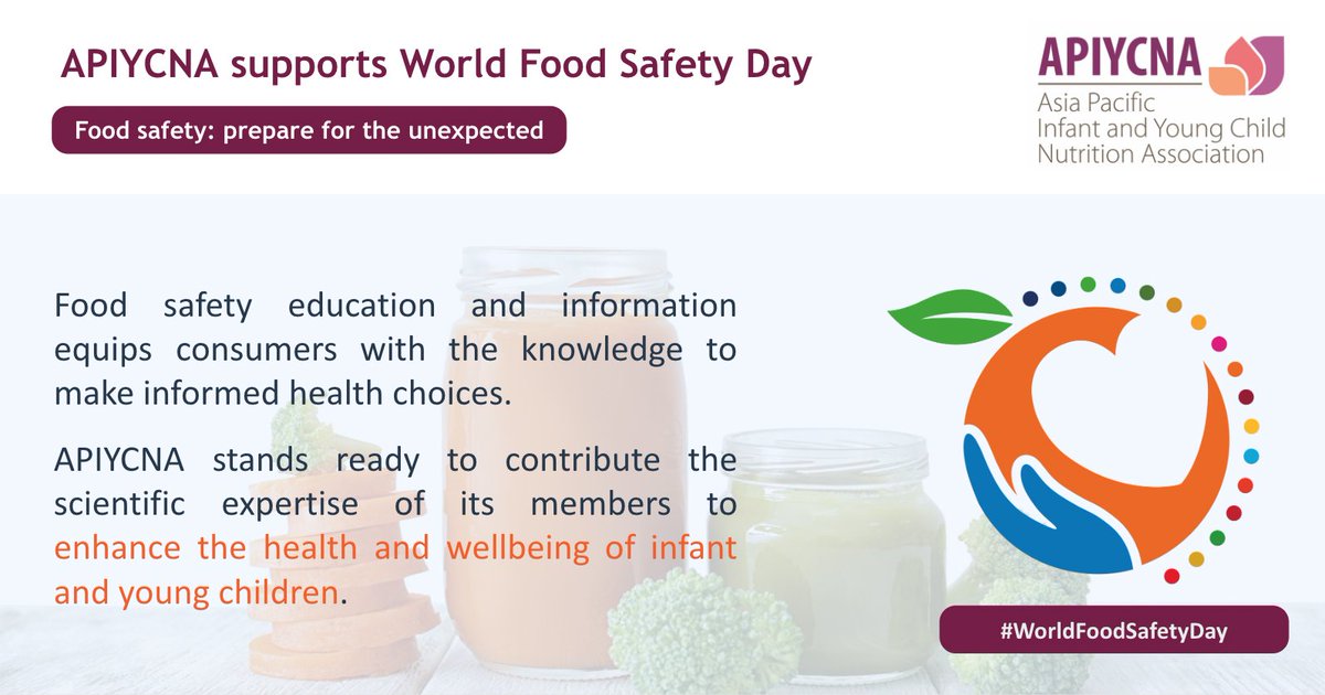 APIYCNA's tweet photo. 🌍🍽️ Happy #WorldFoodSafetyDay! Today, we celebrate the importance of ensuring safe and nutritious food for all.

🔒 APIYCNA’s members are dedicated to the highest standards of food safety for infants and young children.

#FoodSafety #Nutrition #APIYCNA #InfantNutrition https://t.co/IDXgaibd6C