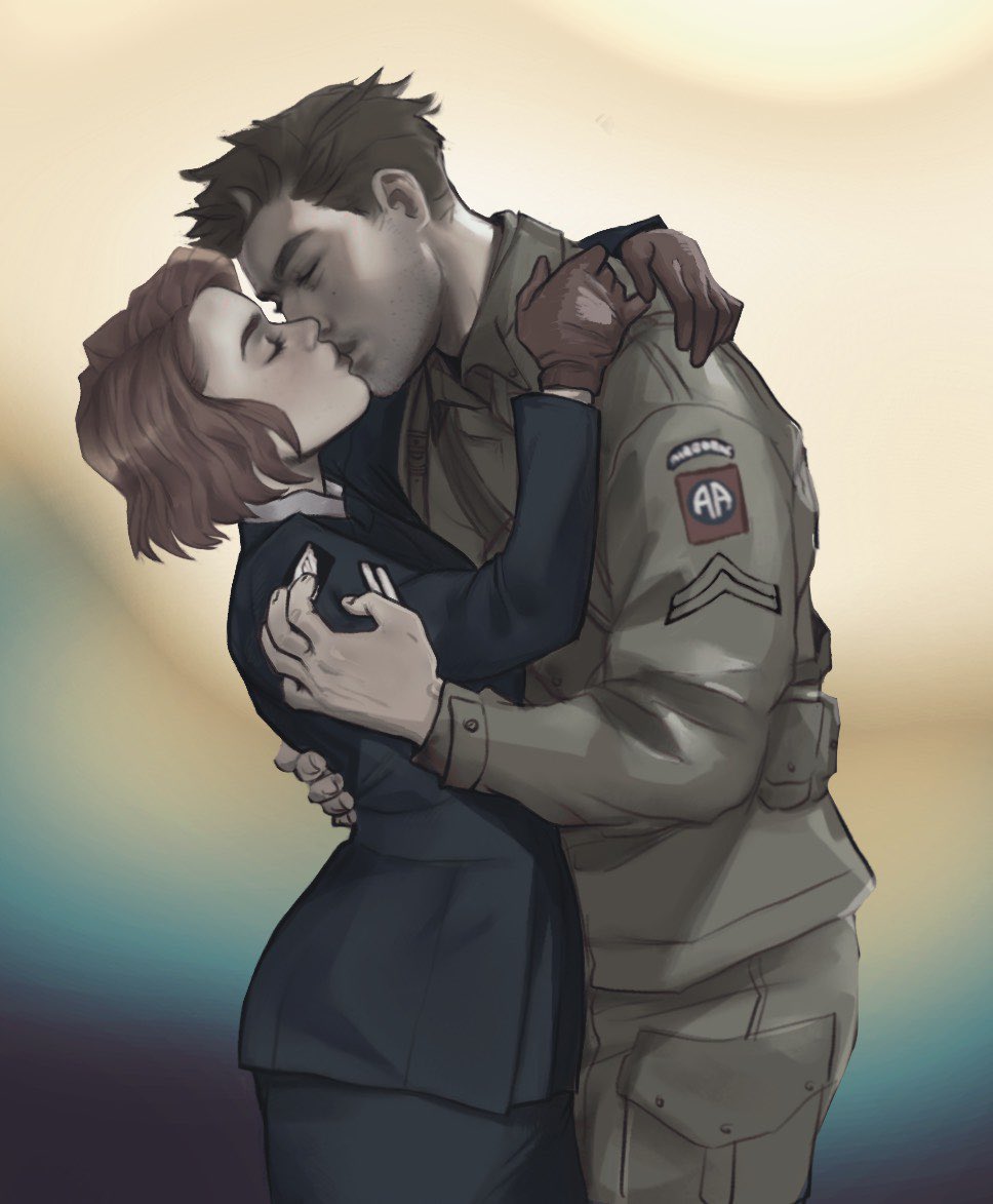 Mayhem_B147's tweet photo. An oldie, but a goodie. To celebrate the 80th anniversary of D-Day, heres an old work made by @kingaza_ of my two OCs, Daniel and Kaitlyn, in 82nd Airborne and RAF/WAAF attire respectively.
#June06th1944 https://t.co/HycZWF05rY