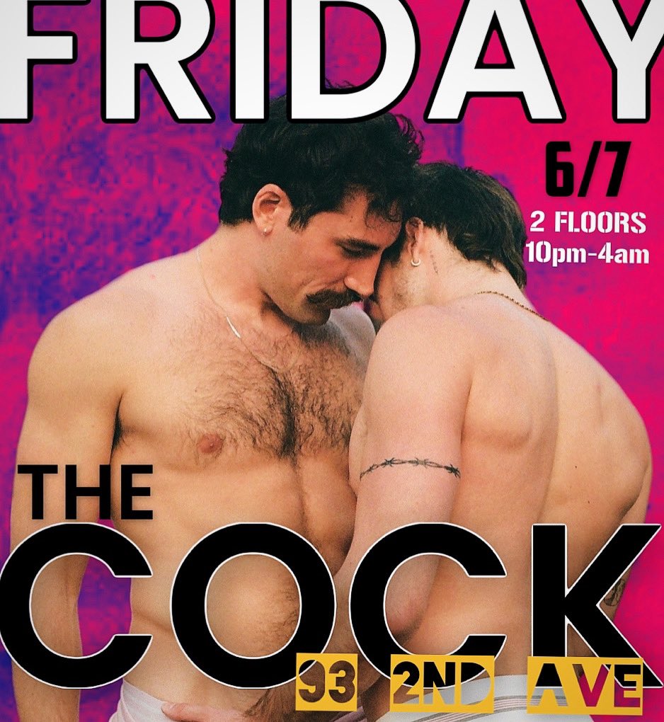TheCockNYC's tweet photo. π Happy Freaky Friday π #thecock #bareastvillage #stiffdrinks #gogoboys #cruising #nycgay #pride https://t.co/NjqDmlYApd