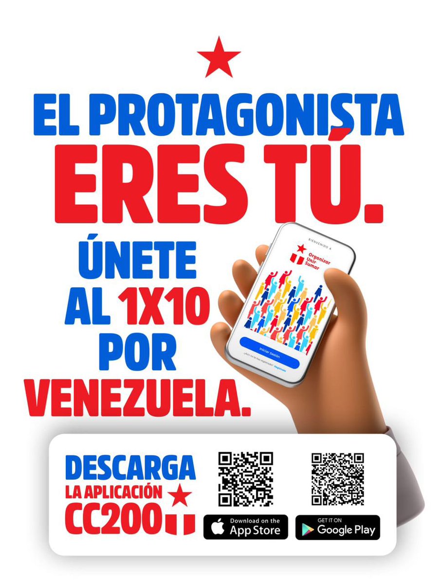 Lo dijo <a href="/dcabellor/">Diosdado Cabello R</a>: “Este 1x10 debe ser real, mi obligación como militante del partido es mantener en contacto con las personas que integran mi 1x10 y asegurarme que el 28 de julio todos los compañeros ejerzan el derecho al voto”

Y tú, ¿ya cargaste tu 1x10?

#Maquinaria1X10