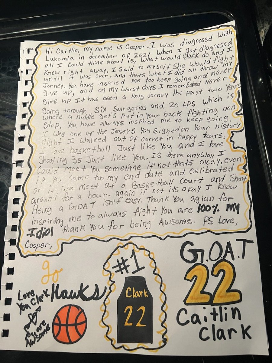 lisahawkfan's tweet image. Dear Cancer,  

You tried so hard to hold me back. Instead, you made me stronger. 

Time for you to move on…

❤️
Coop

@IowaWBB , @goiowa , @LisaBluder , God Bless you for making TODAY happen  🙏

Maybe in the winter a 3 pt matchup b/w him and  @CaitlinClark22 . 🤣💁‍♀️